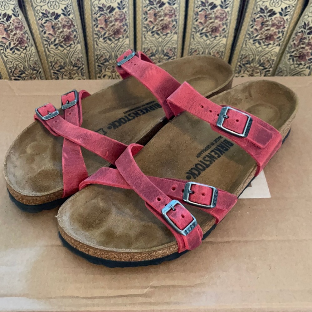 Birkenstock Franca Oiled Leather Fire Red